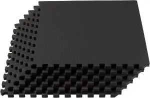We Sell Mats 1" Thick Multipurpose Exercise Floor Mat with EVA Foam, Interlocking Tiles, Anti-Fatigue for Home or Gym, 24 in x 24