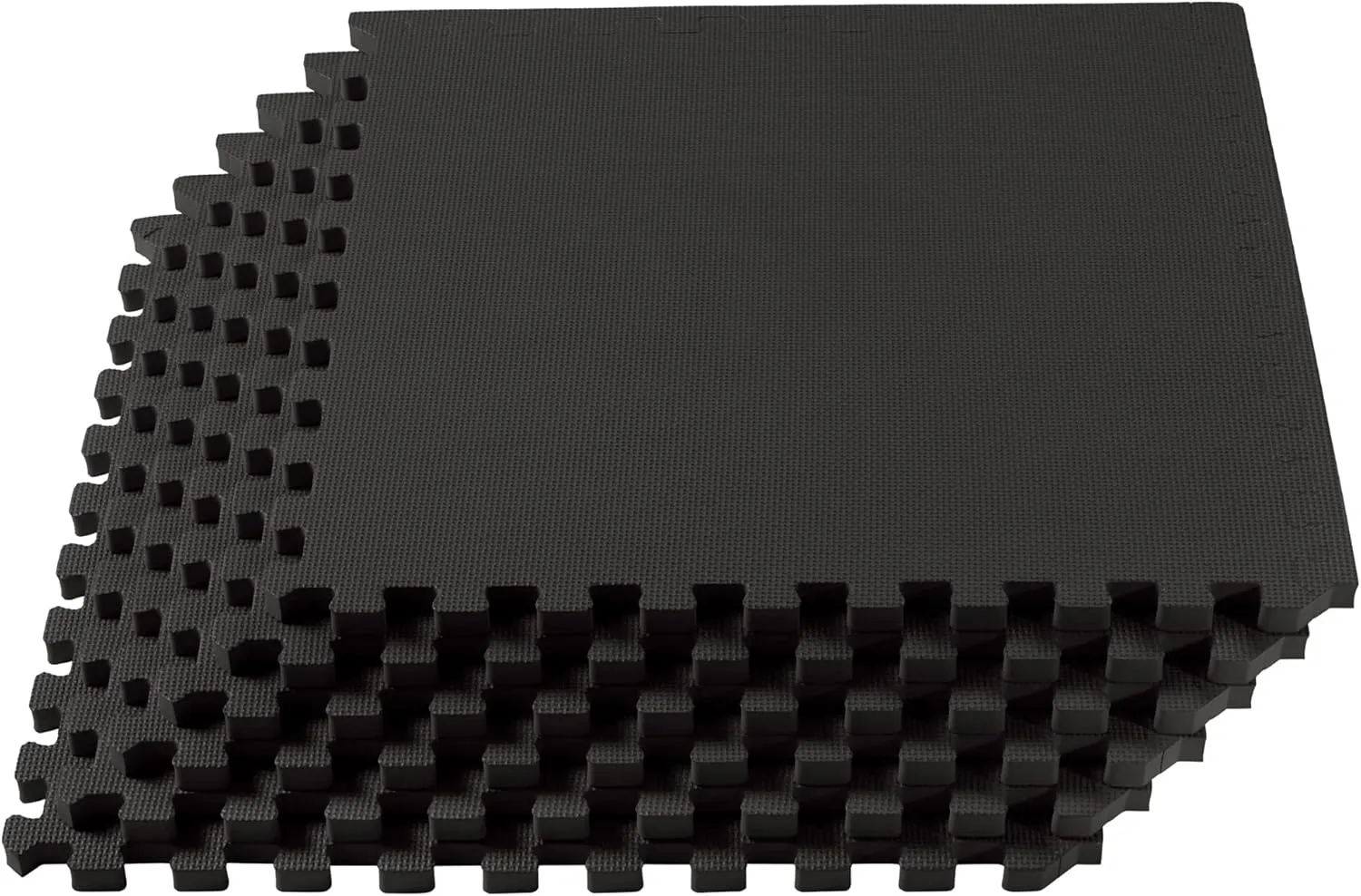 We Sell Mats 1" Thick Multipurpose Exercise Floor Mat with EVA Foam, Interlocking Tiles, Anti-Fatigue for Home or Gym, 24 in x 24