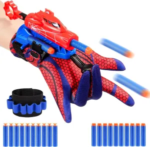 Web Shooters Toy for Kids, Toys for 3-12 Year Old Boys Web Slinger Boy Toy with Glove Launcher, Toys for Age 5-7 4-6 6-8 Outdoor Game for Birthday Halloween Christmas Easter Basket Stuffers (1 Pair)