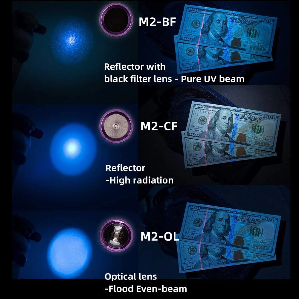 Weltool Professional UV Flashlight 365nm Black Light Max. 2060mW High Power for Glue Curing, AC Leak Detector, Rocks and Mineral Glowing, Pet Urine Detector, Non Destructive Testing