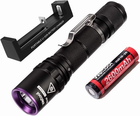 Weltool Professional UV Flashlight 365nm Black Light Max. 2060mW High Power for Glue Curing, AC Leak Detector, Rocks and Mineral Glowing, Pet Urine Detector, Non Destructive Testing