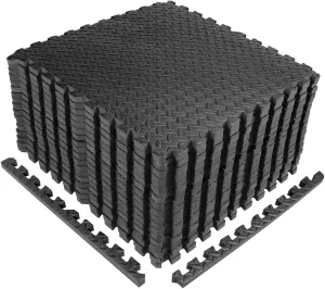 WF Athletic Supply Interlocking Exercise Foam Mats, 3/4-Inch Thickness Gym Flooring Tiles, Extra Thick Eva Foam Fitness Equipment Mat & Home Protective Flooring Cushion