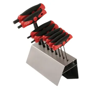 Wiha 33489 Metric T-Handle Set Soft Grip Ball End Hex, 8-Piece