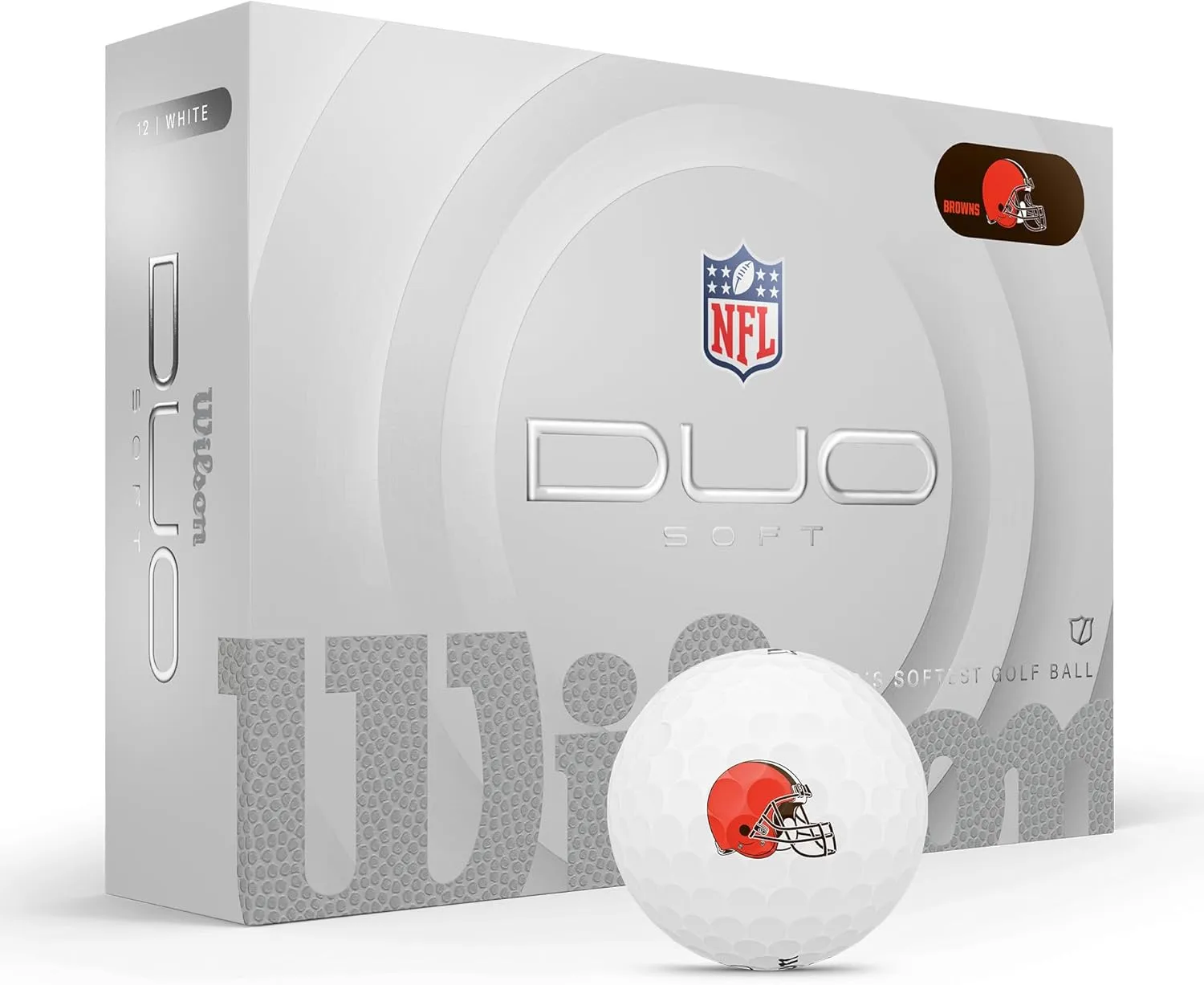 WILSON 2025 Duo Soft NFL Golf Ball - 12 Balls, White, Atlanta Falcons