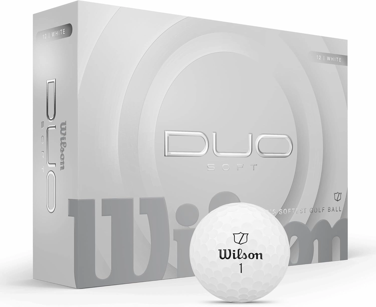 WILSON 2025 Duo Soft Golf Balls - White, 12 Balls