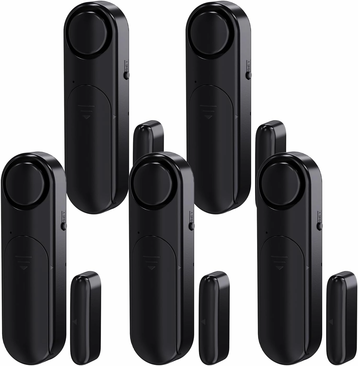 Window and Door Alarm When Opened (5 Pack) for Kids Safety/Home Security, Wireless Sliding Door Opening Sensor Alarms for Dementia, 120dB Burglar Alert, Ideal for Business, Garage, Apartment, Black