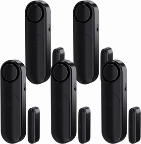 Window and Door Alarm When Opened (5 Pack) for Kids Safety/Home Security, Wireless Sliding Door Opening Sensor Alarms for Dementia, 120dB Burglar Alert, Ideal for Business, Garage, Apartment, Black
