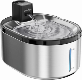 Wireless Cat Water Fountain Stainless Steel, 152oz/4.5L Cat Fountain Battery Operated, Cordless Pet Water Fountain for Cats & Dogs with Motion Sensor, Ultra Quiet Pump, 6 Filters