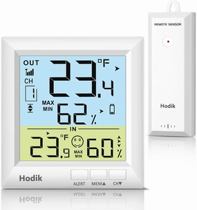 Wireless Freezer Thermometer with Alarm Refrigerator Thermometer, Fridge Freezer Thermometer Indoor Outdoor with 3 Adjustable Backlight, 330FT Remote Range for Kitchen Home Restaurant (One Sensor)