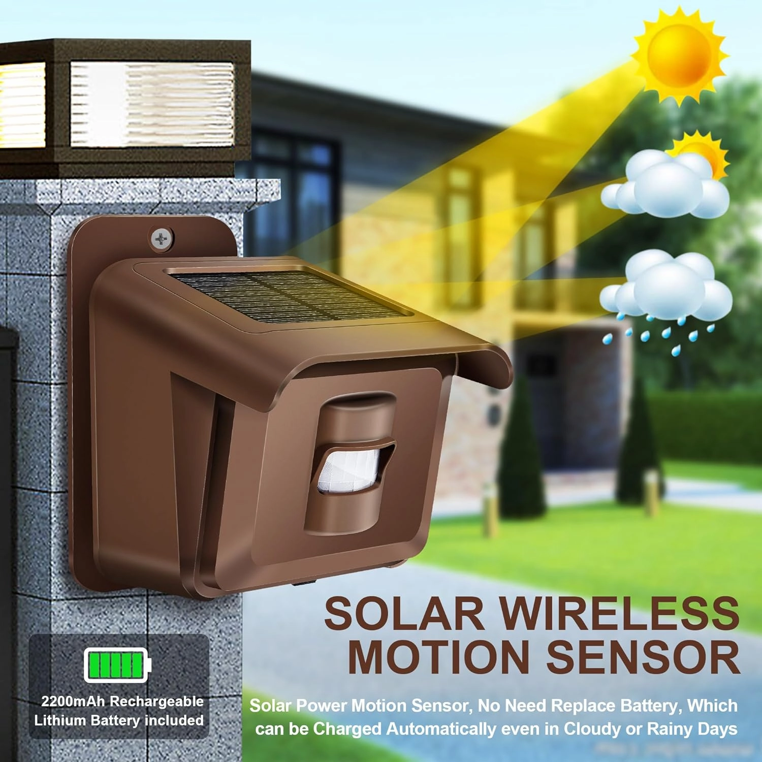 Woinnmm Solar Wireless Driveway Alarm 1/2 Mile Long Range, Driveway Alarms Wireless Outdoor Weatherproof-Motion Sensor&Detector,Driveway Alert System for Monitor & Protect Inside and Outside Property