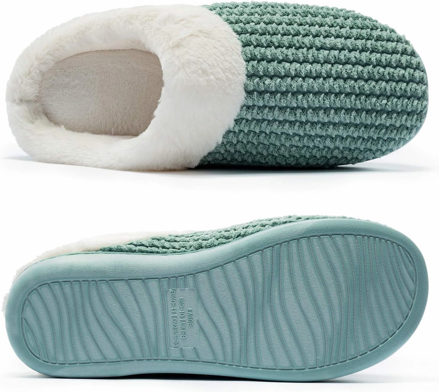 Womens Memory Foam Slippers Plush Fleece Lined Lady House Slippers Anti-Skid for Indoor Outdoor