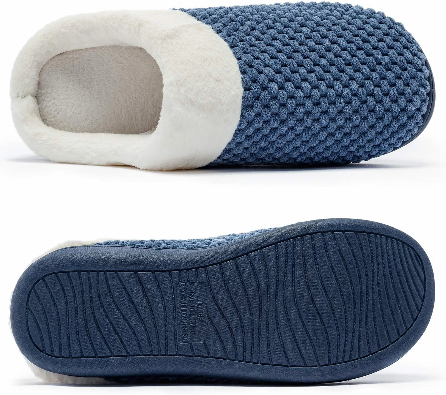 Womens Memory Foam Slippers Plush Fleece Lined Lady House Slippers Anti-Skid for Indoor Outdoor