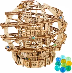 Wood Trick Wooden Marble Run Electric Motorized - 3D Wooden Puzzles for Adults and Kids to Build - 17x16 - Marble Maze Wooden Model Kits for Adults and Teens to Build