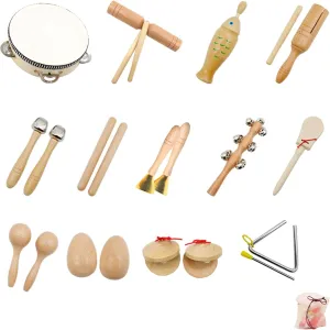 Wooden Music Set Toddler for Kids Musical Instruments for Toddlers Kids Musical Instruments Toys Music Montessori Musical Toys for Toddlers Wooden Percussion Preschool Educational Birthday Gifts