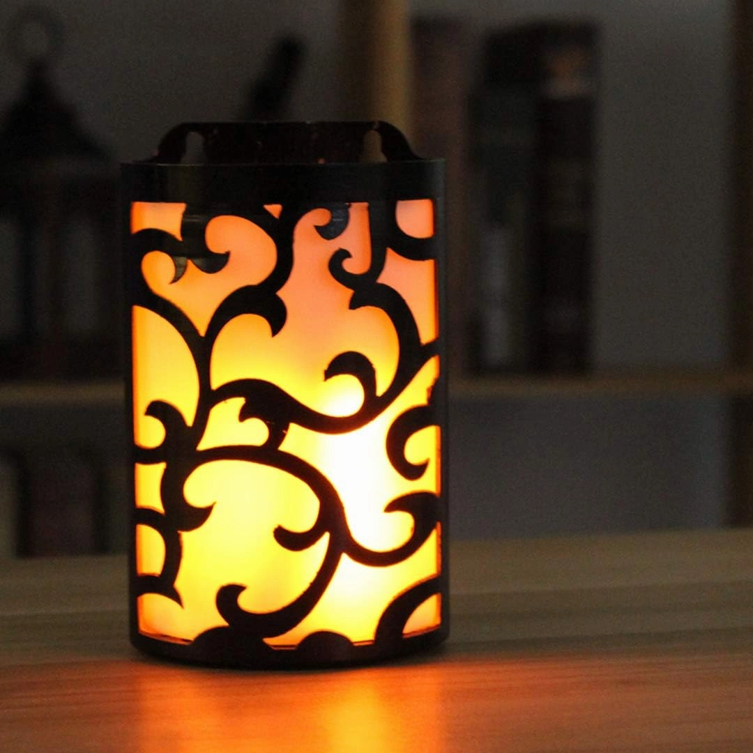 WRalwaysLX Decorative Lanterns with Timer, Candle Light Flameless Candles Indoor/Outdoor Wall Sconces,Flickering Flames Wall Light for Hallway, Bathroom,Use 3AA Battery(NOT Included),3 Pack