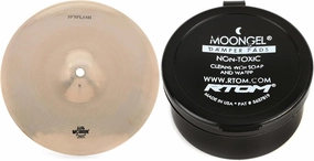Wuhan 10-inch Western Splash Cymbal and Moongel Blue Drum Damper Pad 6-Pack