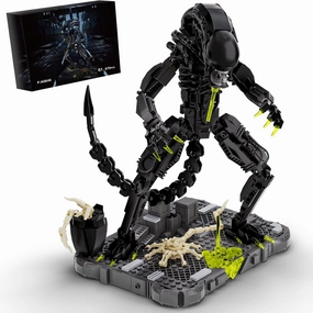 Xenomorph Building Blocks Set, Xenomorph Action Figure Building Sets for Adults with Support Base and Little Facehugger, Horror Gifts for Fans Friends Birthday Christmas Halloween
