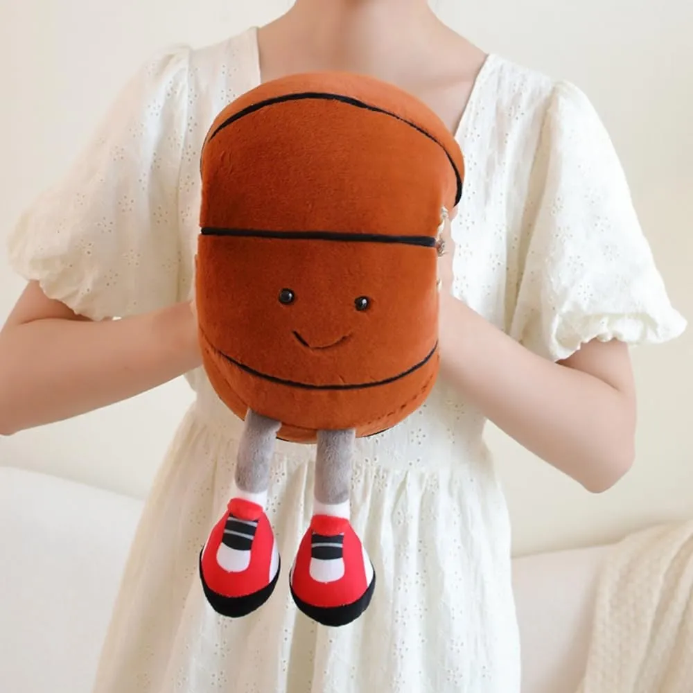 Xshelley12 inch Footbal/Basketball Plush Toys Pillow,Stuffed Sports Balls Plush Toys,Creative Basketball/Football Plush Doll,Spherical Soft CushionKids Gift (Basketball)