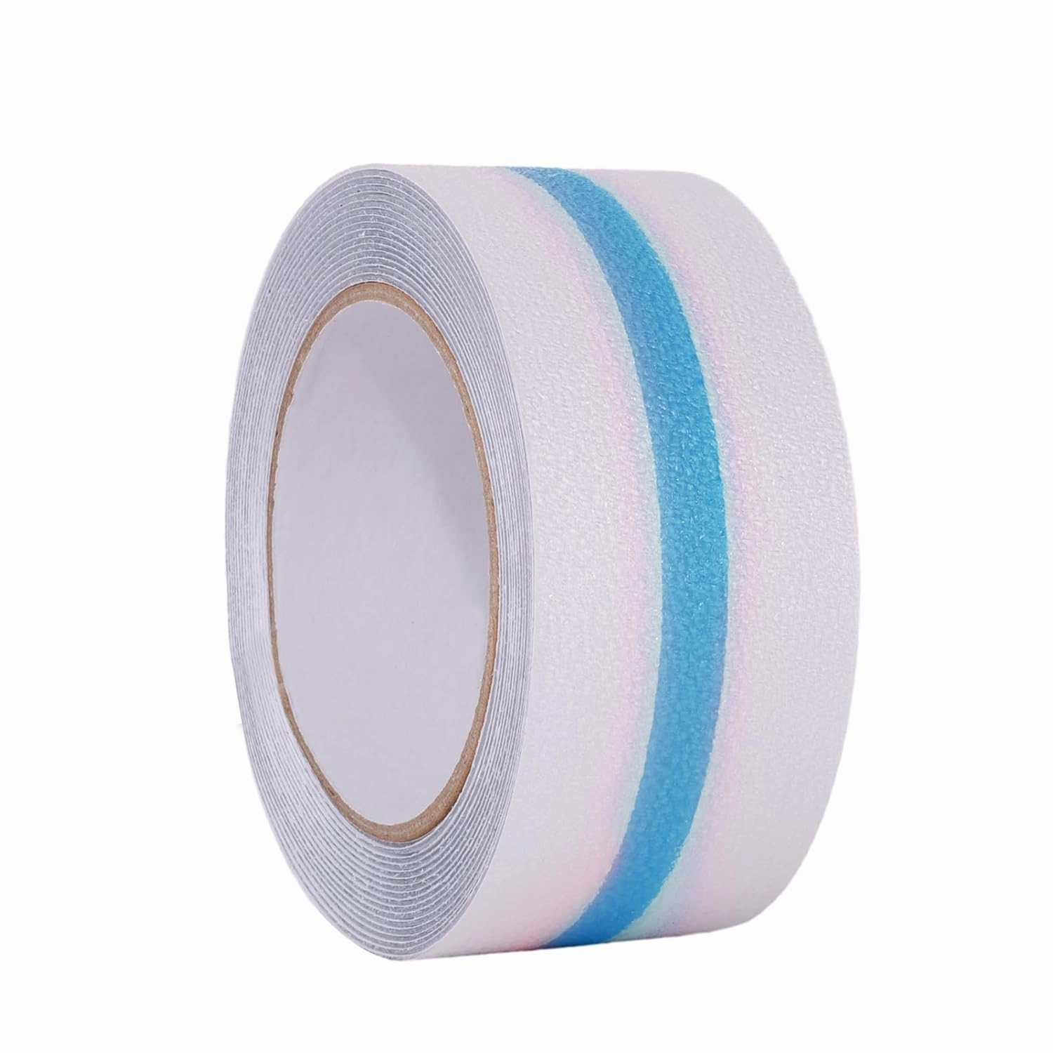 XURI Anti Slip Tape Clear Grip Tape with Blue Luminous Stripe,2Inch x 49.2Ft, Heavy Duty Non Skid Tape Waterproof,Soft,Comfortable for Bare Feet, Traction Tape for Stairs,Tread Step, Indoor, Outdoor