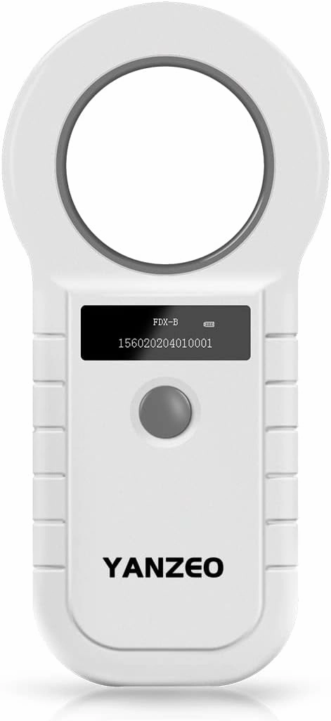 Yanzeo Pet Microchip Reader 134.2KHz/125KHz 15 Digits Pet Microchip Scanner for Dogs Cats FDX-B (ISO 11784/11785)