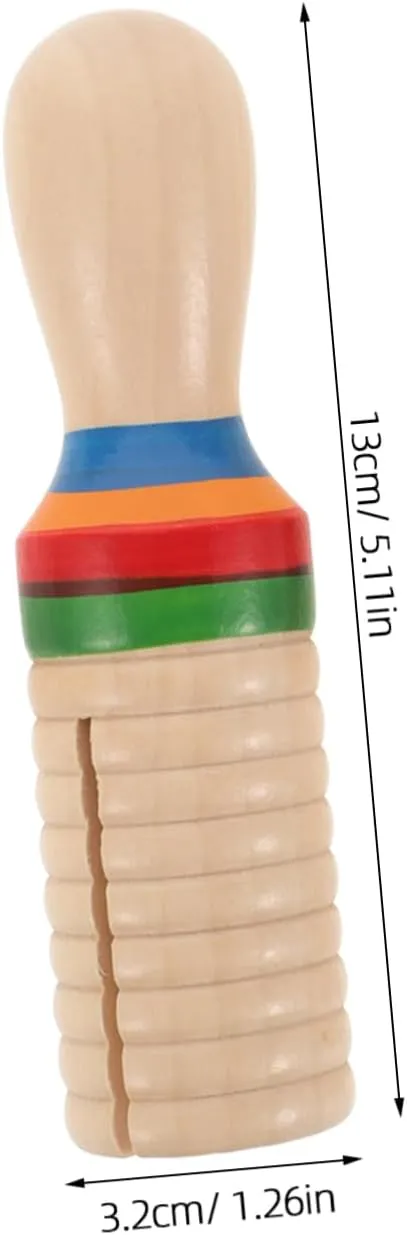 YARNOW 1 Set Wooden Music Instrument Sound Tube with Mallet Educational Percussion for Single Threaded Ring Design Burlywood Color for Rhythm Learning and Fun Play