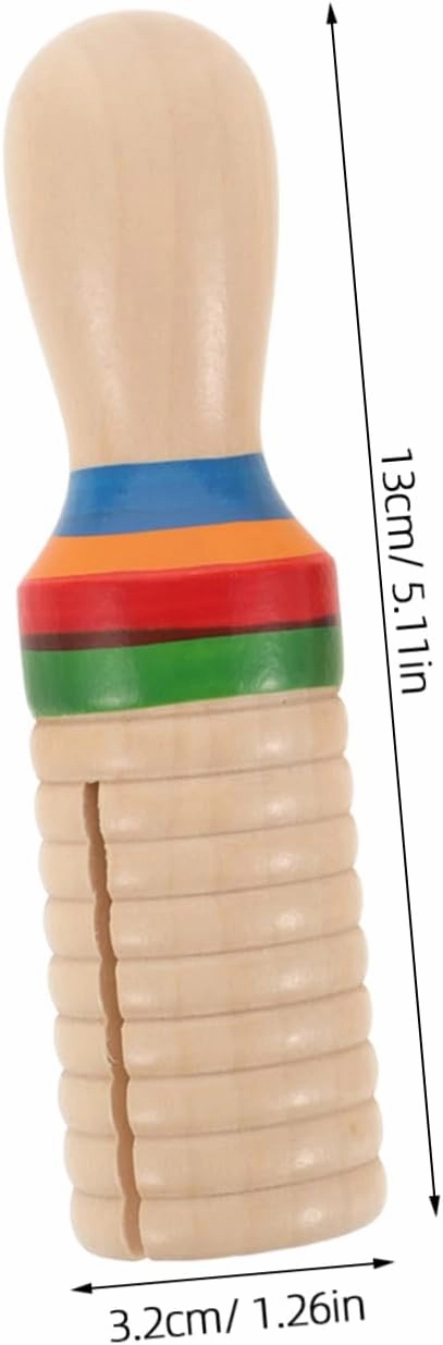 YARNOW 2 Sets Single-Speaker Educational Musical Educational Instrument Single-Threaded Ring Percussion Instrument Sound Tube Wooden Music Instrument Beige