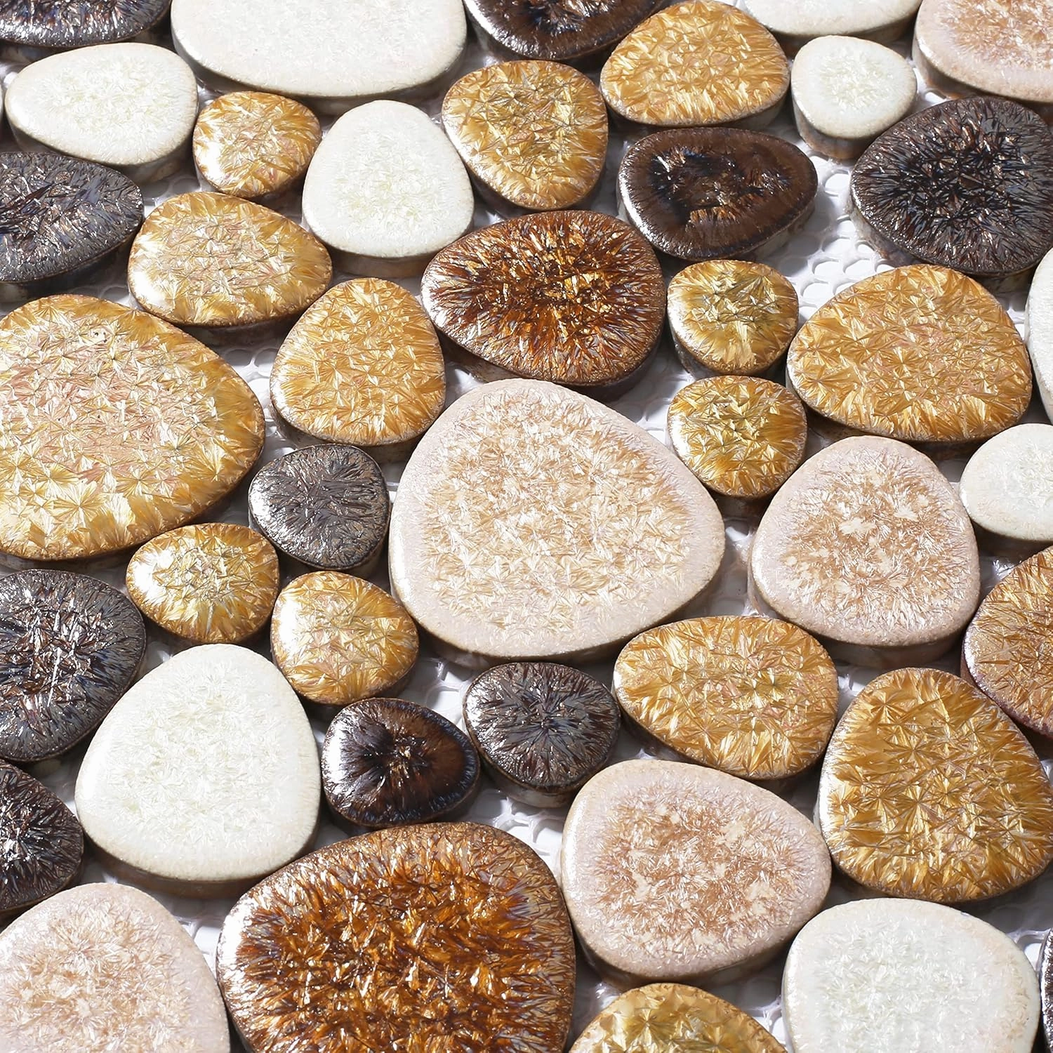 Yellowstone Matte Pebbles Mosaic Tile for Shower Floor Bathroom Floor Tiles Non Slip [5 Sheets]