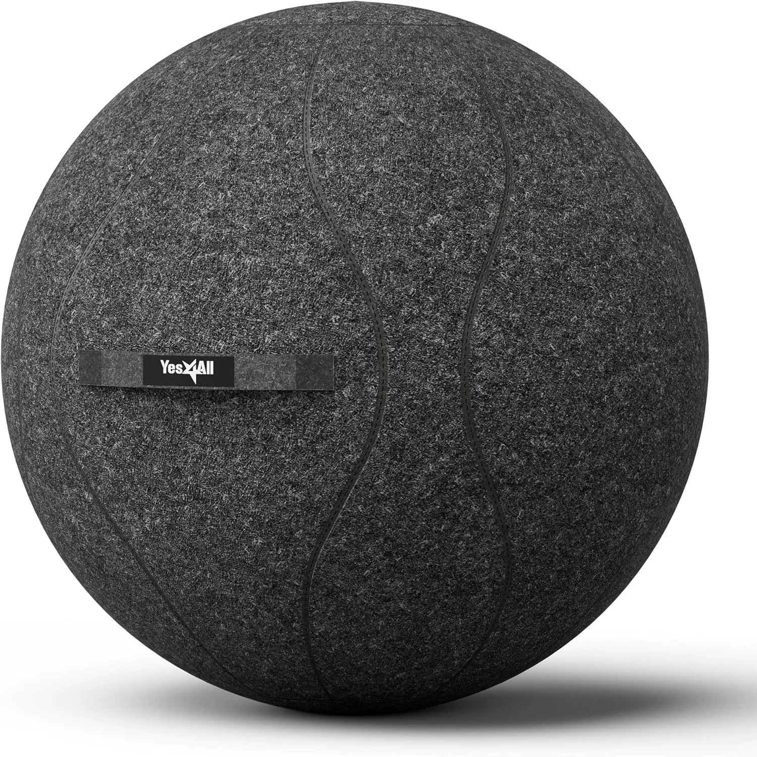 Yes4All Exercise Office, 400lbs Capacity Anti-Burst Yoga Weight Self-Standing Sitting Ball Chair with Hidden Seam Cover Convenient Handle & Pump Included, Standard, Dark Gray