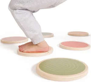 ZICOTO Fun Stepping Stones for Kids - Perfect Toddler Indoor/Outdoor Activity to Improve Balance and Coordination Skills - Safe Non-Slip Obstacle Course and Sensory Toy Set of 6 for Ages 1-3, 3-4
