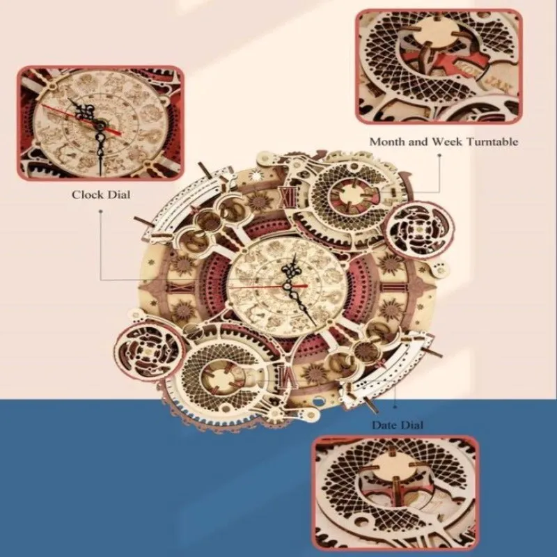 Zodiac Wall Clock DIY 3D Wooden Model Kit