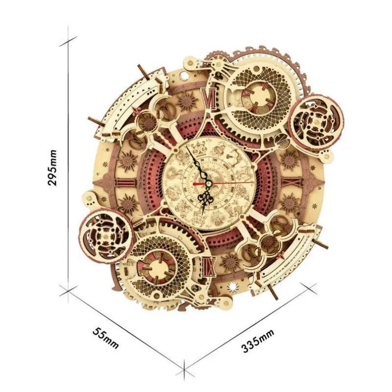 Zodiac Wall Clock DIY 3D Wooden Model Kit